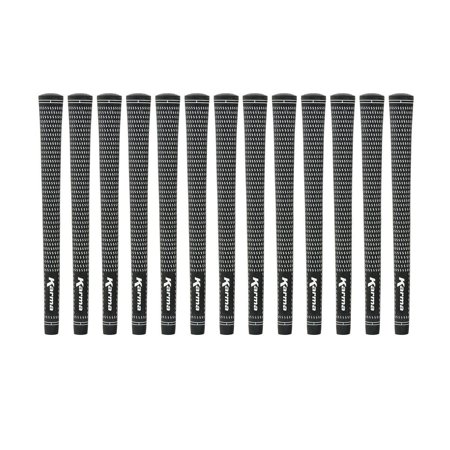 Karma Velour Black/White Standard Ribbed 13 Piece Golf Grip Bundle