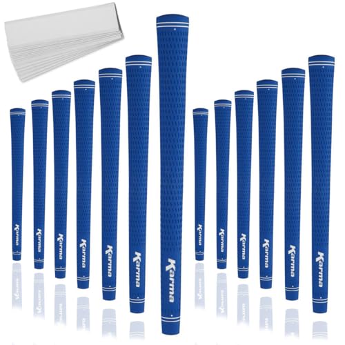 Karma Velour Blue Midsize (+1/32") Golf Grips, 13 Pack with 13 Golf