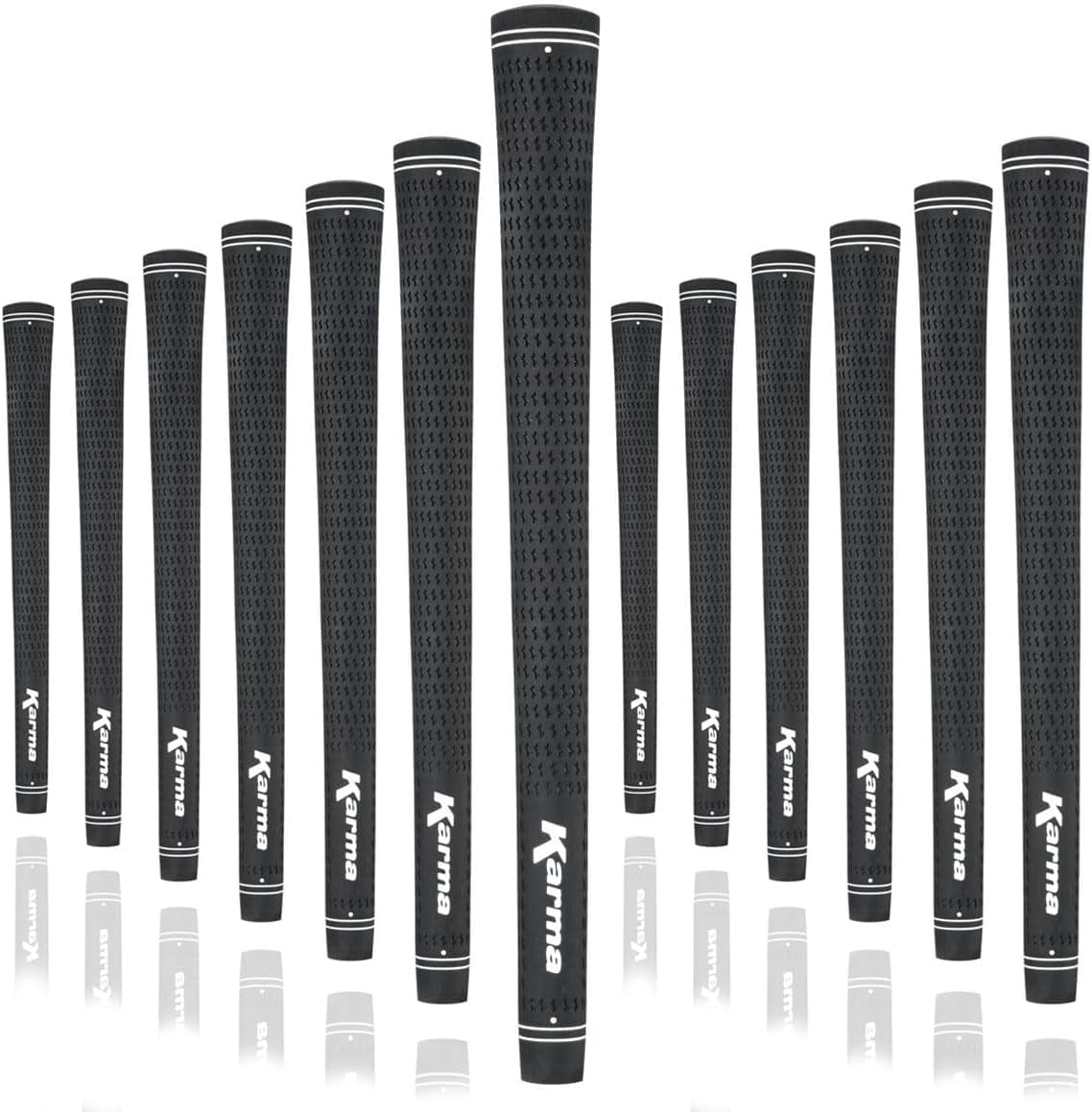 Karma Velour Men’s Standard Black Replacement Golf Club Grips, 13 Pack