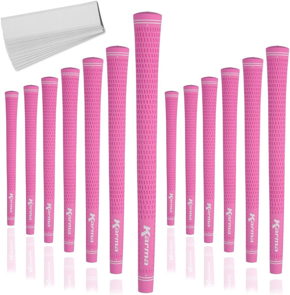Karma Velour Pink Undersize Golf Grips, 13 Piece Set with 13 Tape Strips