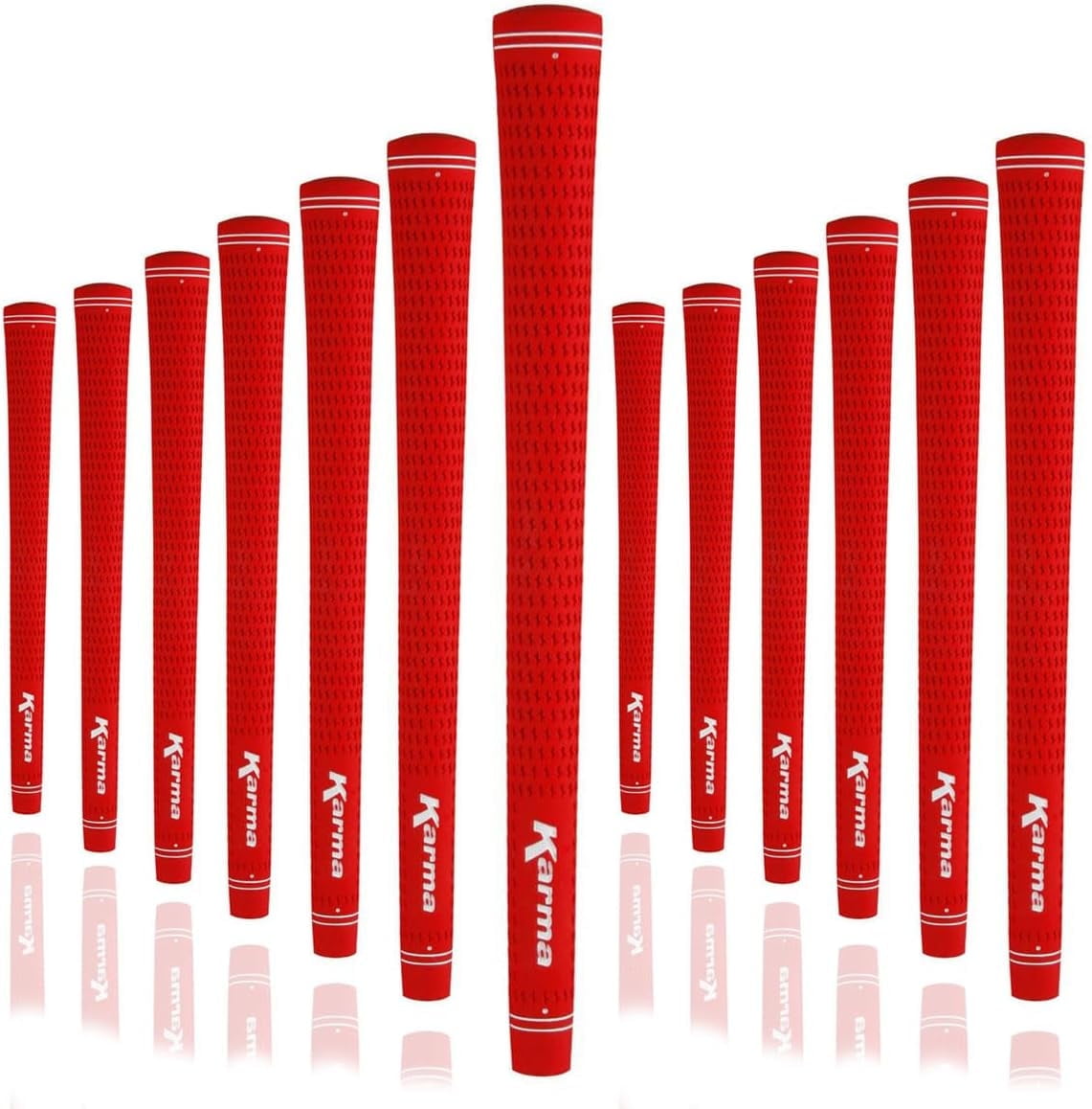 Karma Velour Red Midsize (+1/32") 13 piece Golf Grip Bundle