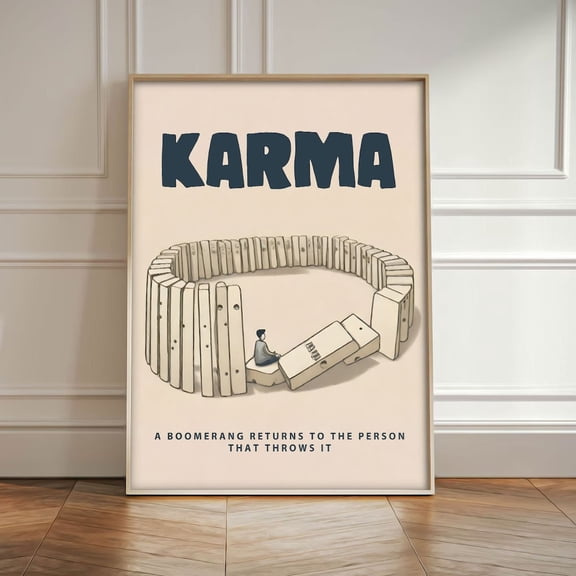Karma Wall Art Poster, Inspirational Quote Poster, Mindfulness Decor, Modern Motivational Artwork, Home Decor, 8x12 UNFRAMED