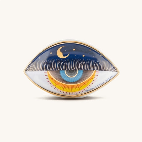 Karma and Luck Evil Eye Ceramic Statue Moon Symbol Home Decor Handmade for Bedroom Gift