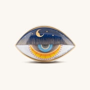 Karma and Luck Evil Eye Ceramic Statue Moon Symbol Home Decor Handmade for Bedroom Gift