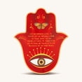 thumbnail image 1 of Karma and Luck Large Hamsa Wall Blessing Red Ceramic Wall Decor Evil Eye Butterfly Symbol Home Accent Gift, 1 of 4