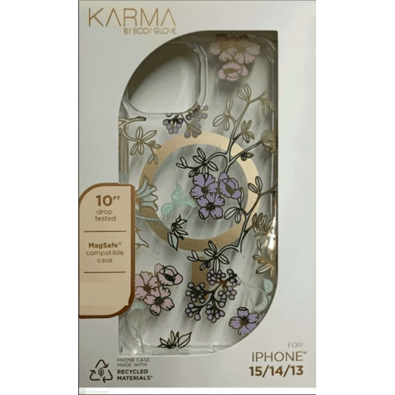 Karma by Body Glove Pastel Floral MagSafe Case for iPhone 15/14/13