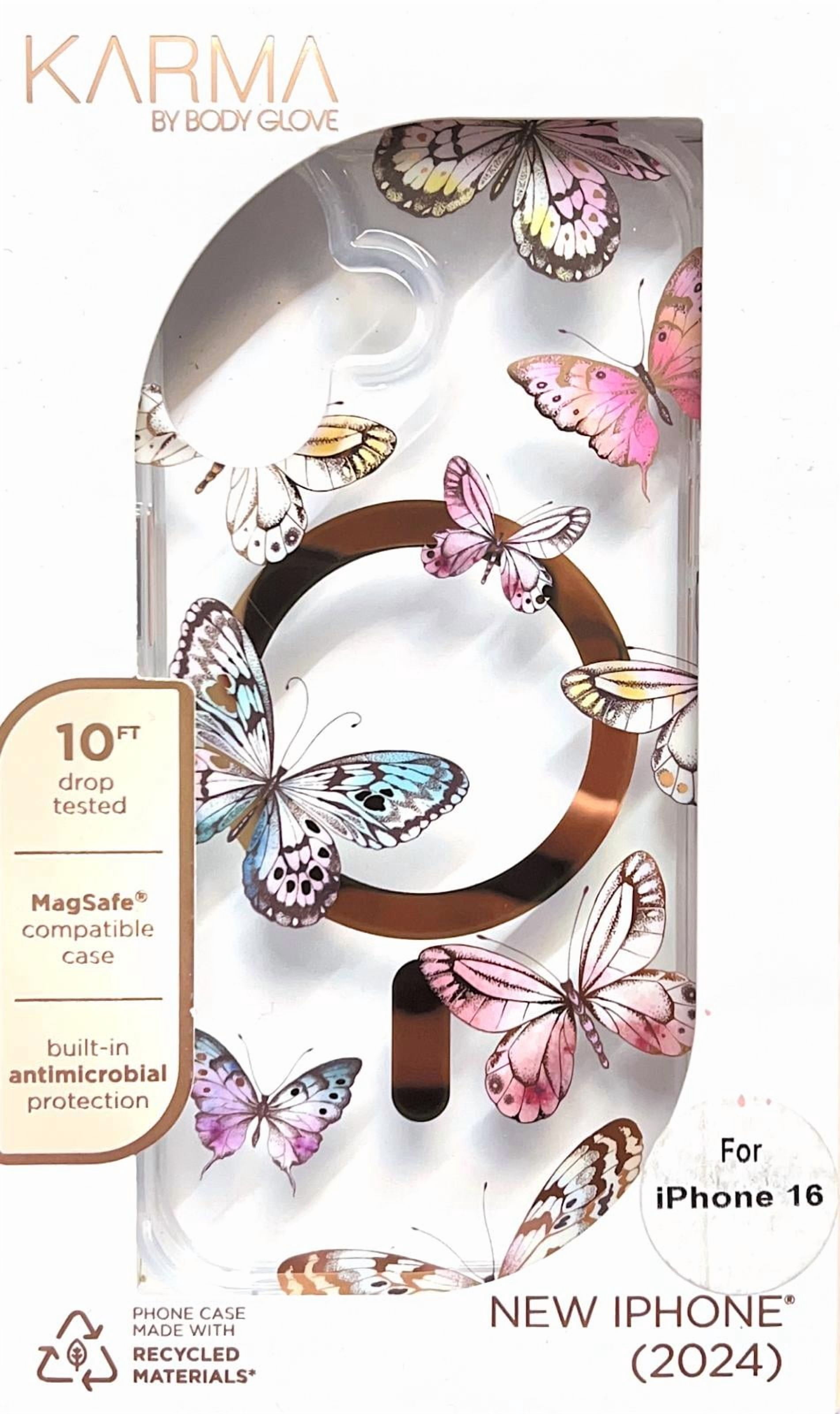 Karma by Body Glove Pink Butterflies with MagSafe Case for iPhone 16