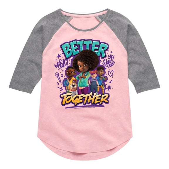 Karma's World - Better Together - Toddler And Youth Girls Raglan Graphic T-Shirt