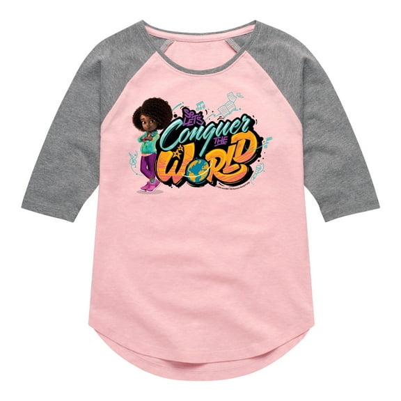 Karma's World - Conquer The World - Toddler And Youth Girls Raglan Graphic T-Shirt