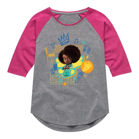 Karma's World - Crown - Toddler And Youth Girls Raglan Graphic T-Shirt