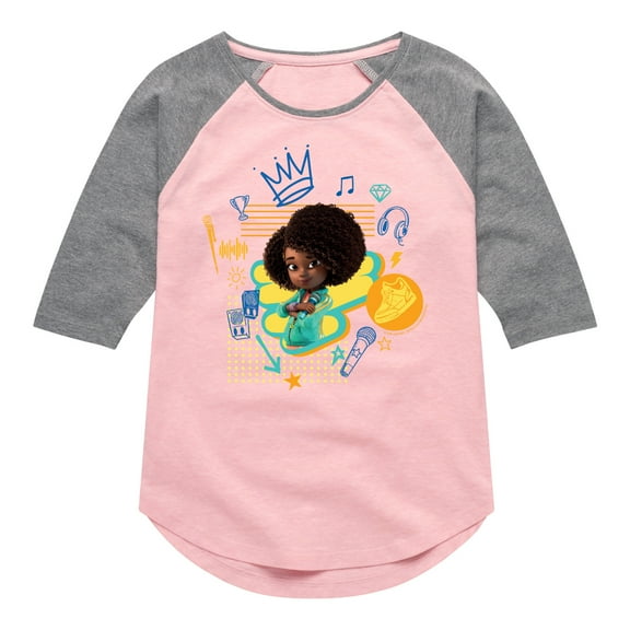 Karma's World - Crown - Toddler And Youth Girls Raglan Graphic T-Shirt