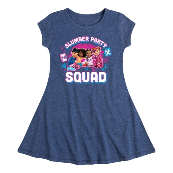 Karma's World - Girl Group - Slumber Party Squad - Toddler & Youth Girls Fit & Flare Dress