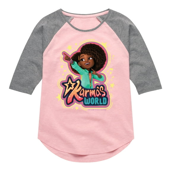 Karma's World - Karma Art - Toddler And Youth Girls Raglan Graphic T-Shirt