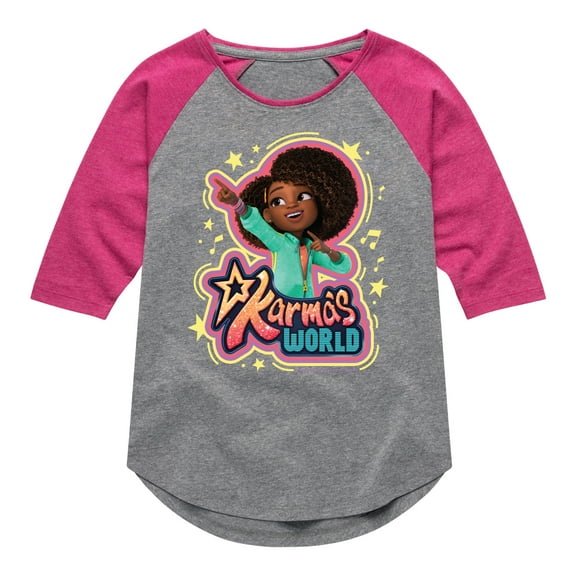 Karma's World - Karma Art - Toddler And Youth Girls Raglan Graphic T-Shirt