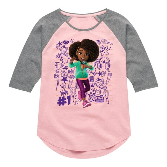 Karma's World - Karma Notebook - Toddler And Youth Girls Raglan Graphic T-Shirt