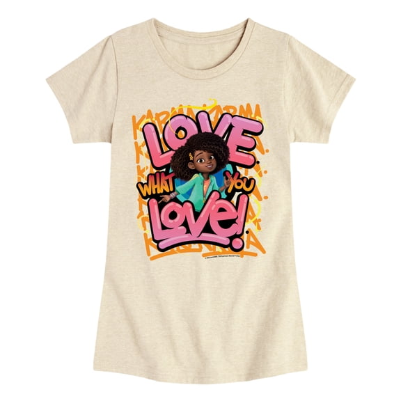 Karma's World - Love What You Love - Toddler And Youth Girls Fitted Short Sleeve Graphic T-Shirt