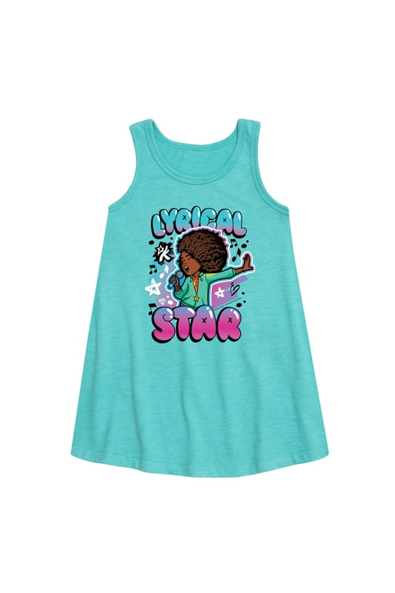- Lyrical Star Graffiti Style - Toddler & Youth Girls A-line Dress