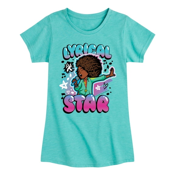 Karma's World - Lyrical Star Graffiti Style - Toddler & Youth Girls Short Sleeve Graphic T-Shirt