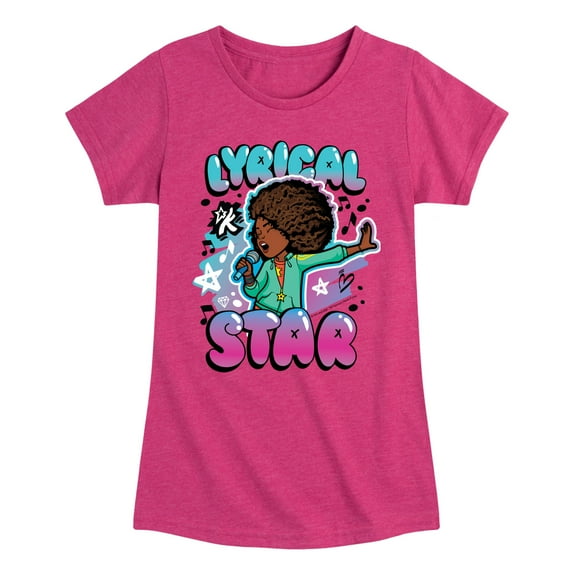 Karma's World - Lyrical Star Graffiti Style - Toddler & Youth Girls Short Sleeve Graphic T-Shirt