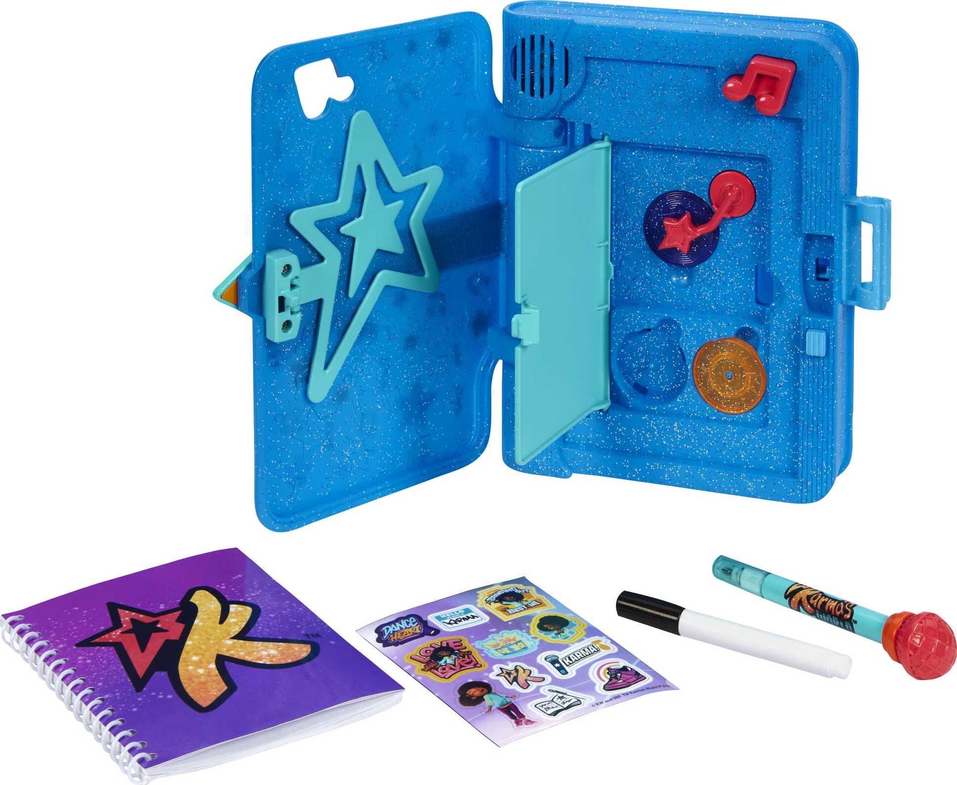 Karma's World Musical Electronic Toy Journal with Marker, Record Player & 2 Collectible Records (8 x 6-in)