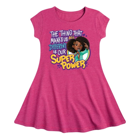 Karma's World - Our Super Power - Toddler And Youth Girls Fit And Flare Dress