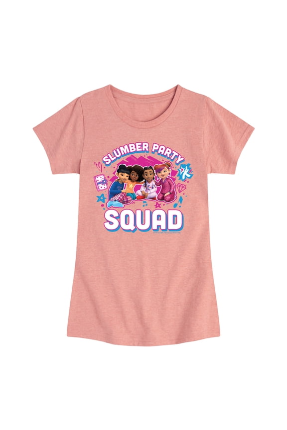 - Slumber Party Squad - Toddler And Youth Girls Fitted Short Sleeve Graphic T-Shirt