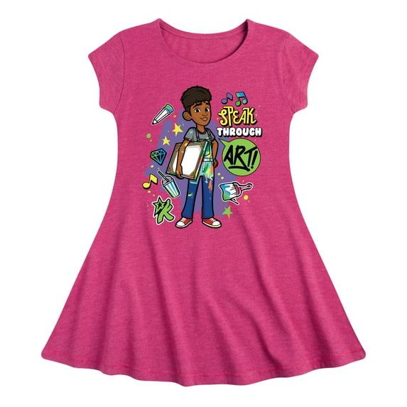 Karma's World - Speak Through Art - Winston - Toddler & Youth Girls Fit & Flare Dress