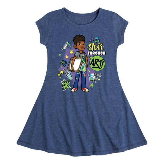 Karma's World - Speak Through Art - Winston - Toddler & Youth Girls Fit & Flare Dress