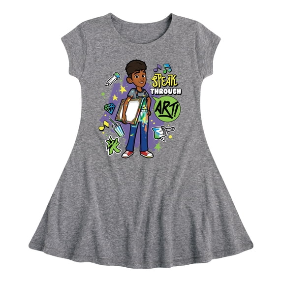 Karma's World - Speak Through Art - Winston - Toddler & Youth Girls Fit & Flare Dress