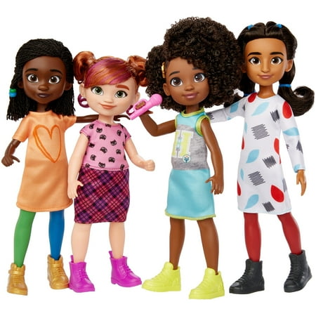 Karma’s World The Go Girls 4-Pack, Dolls with Outfits & Microphone Accessory