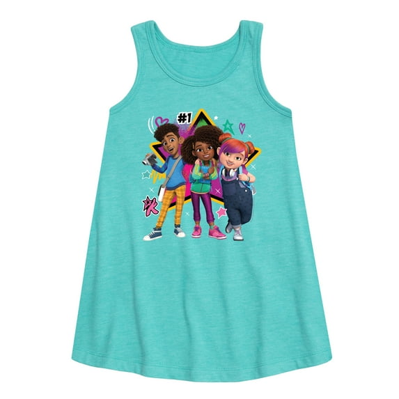 Karma's World - We're All Stars - Karma, Winston, & Alex - Toddler & Youth Girls A-line Dress