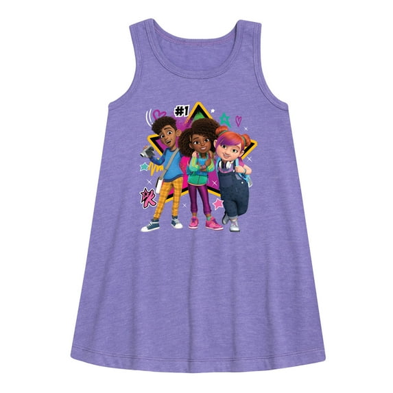 Karma's World - We're All Stars - Karma, Winston, & Alex - Toddler & Youth Girls A-line Dress