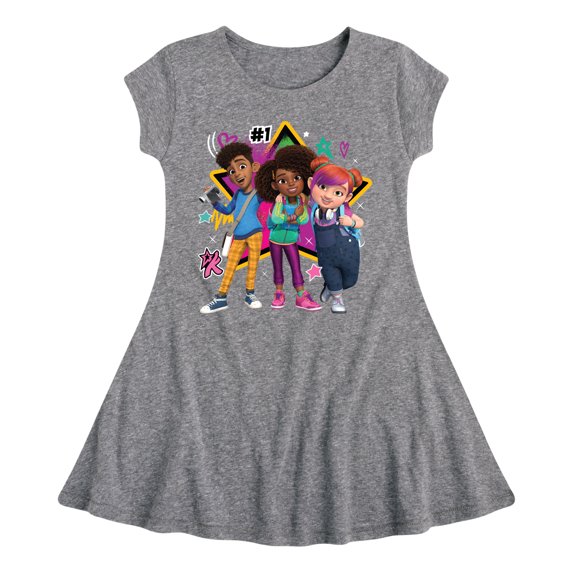 Karma's World - We're All Stars - Karma, Winston, & Alex - Toddler & Youth Girls Fit & Flare Dress