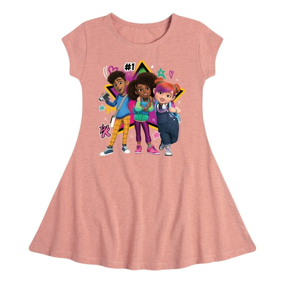 Karma's World - We're All Stars - Karma, Winston, & Alex - Toddler & Youth Girls Fit & Flare Dress