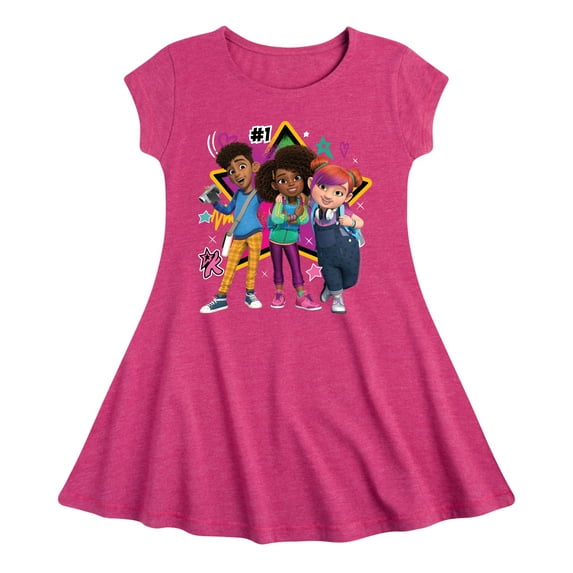 Karma's World - We're All Stars - Karma, Winston, & Alex - Toddler & Youth Girls Fit & Flare Dress