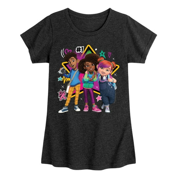 Karma's World - We're All Stars - Karma, Winston, & Alex - Toddler & Youth Girls Short Sleeve Graphic T-Shirt