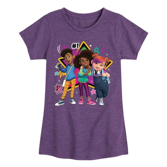 Karma's World - We're All Stars - Karma, Winston, & Alex - Toddler & Youth Girls Short Sleeve Graphic T-Shirt