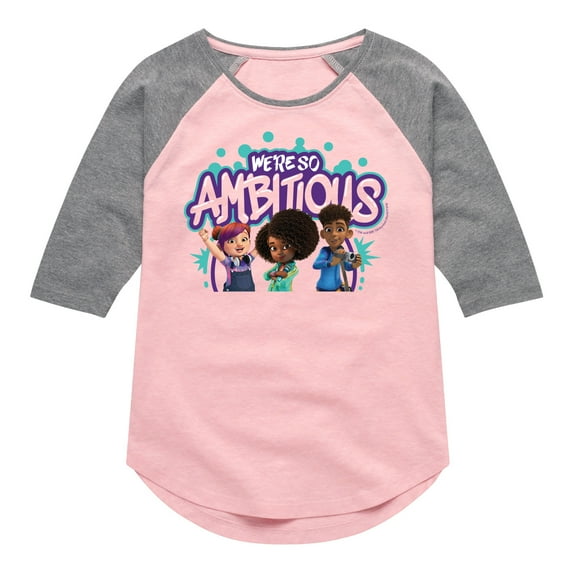 Karma's World - We're So Ambitous - Toddler And Youth Girls Raglan Graphic T-Shirt