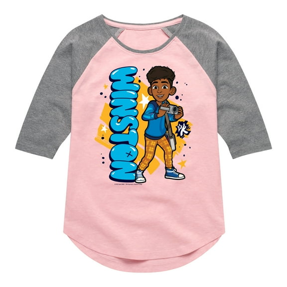 Karma's World - Winston - Graffiti Style - Toddler & Youth Girls Raglan Graphic T-Shirt