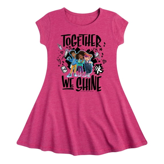 Karma's World - Winston, Karma, & Alex - Together We Shine - Toddler & Youth Girls Fit & Flare Dress