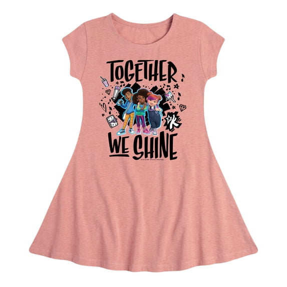 Karma's World - Winston, Karma, & Alex - Together We Shine - Toddler & Youth Girls Fit & Flare Dress