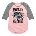 thumbnail image 1 of Karma's World - Winston, Karma, & Alex - Together We Shine - Toddler & Youth Girls Raglan Graphic T-Shirt, 1 of 5