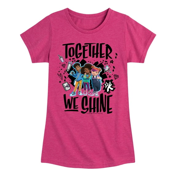Karma's World - Winston, Karma, & Alex - Together We Shine - Toddler & Youth Girls Short Sleeve Graphic T-Shirt