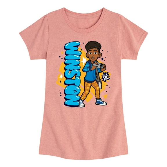 Karma's World - Winston With Camera - Toddler And Youth Girls Fitted Short Sleeve Graphic T-Shirt