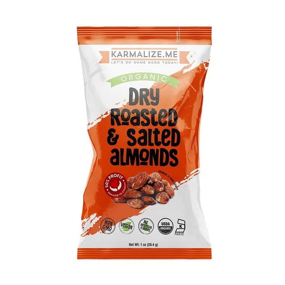Karmalize.Me Dry Roasted & Salted Whole Almonds 1 oz.