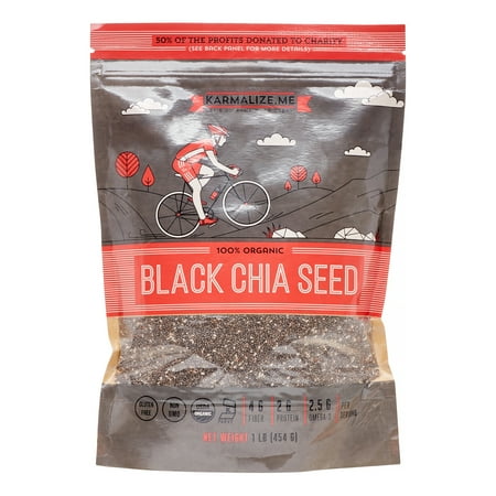 Karmalize.Me Organic Black Chia Seed, 16 Oz