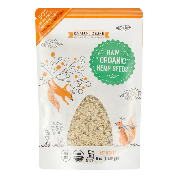 Karmalize.Me Organic Raw Hemp Seeds, 6 Oz