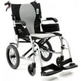thumbnail image 1 of Karman  16 in. Ergo Flight Transport with Swing Away Footrest & Companion Brakes, Pearl Silver, 1 of 1