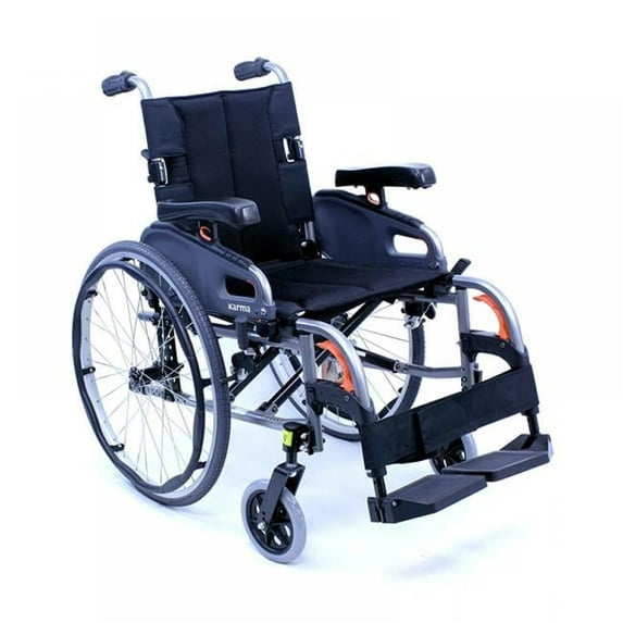 Karman KM8522Q1818S 18 x 18 in. Flexx Wheelchair Ultra Lightweight with Quick Release Axles, Diamond Black