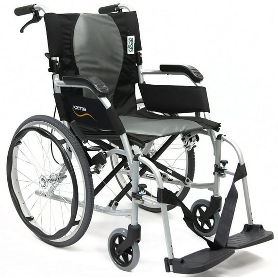 Karman Ergo Flight Ultra Lightweight Wheelchair, Pearl Silver, 18" Seat Width